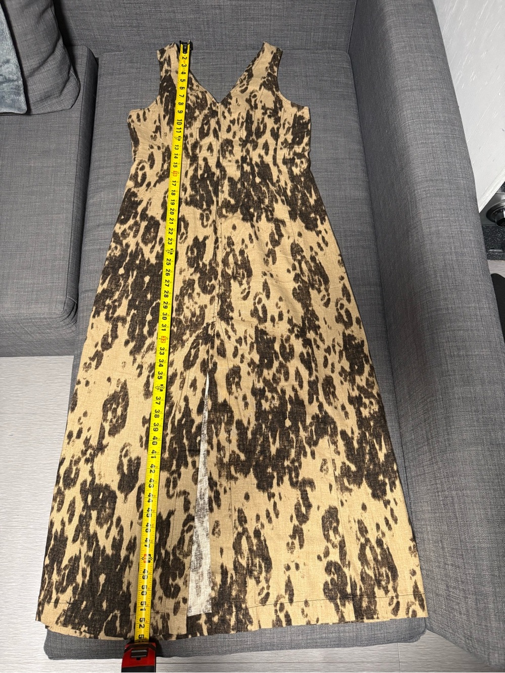 Banana Republic Factory Leopard V neck linen blend Maxi Dress